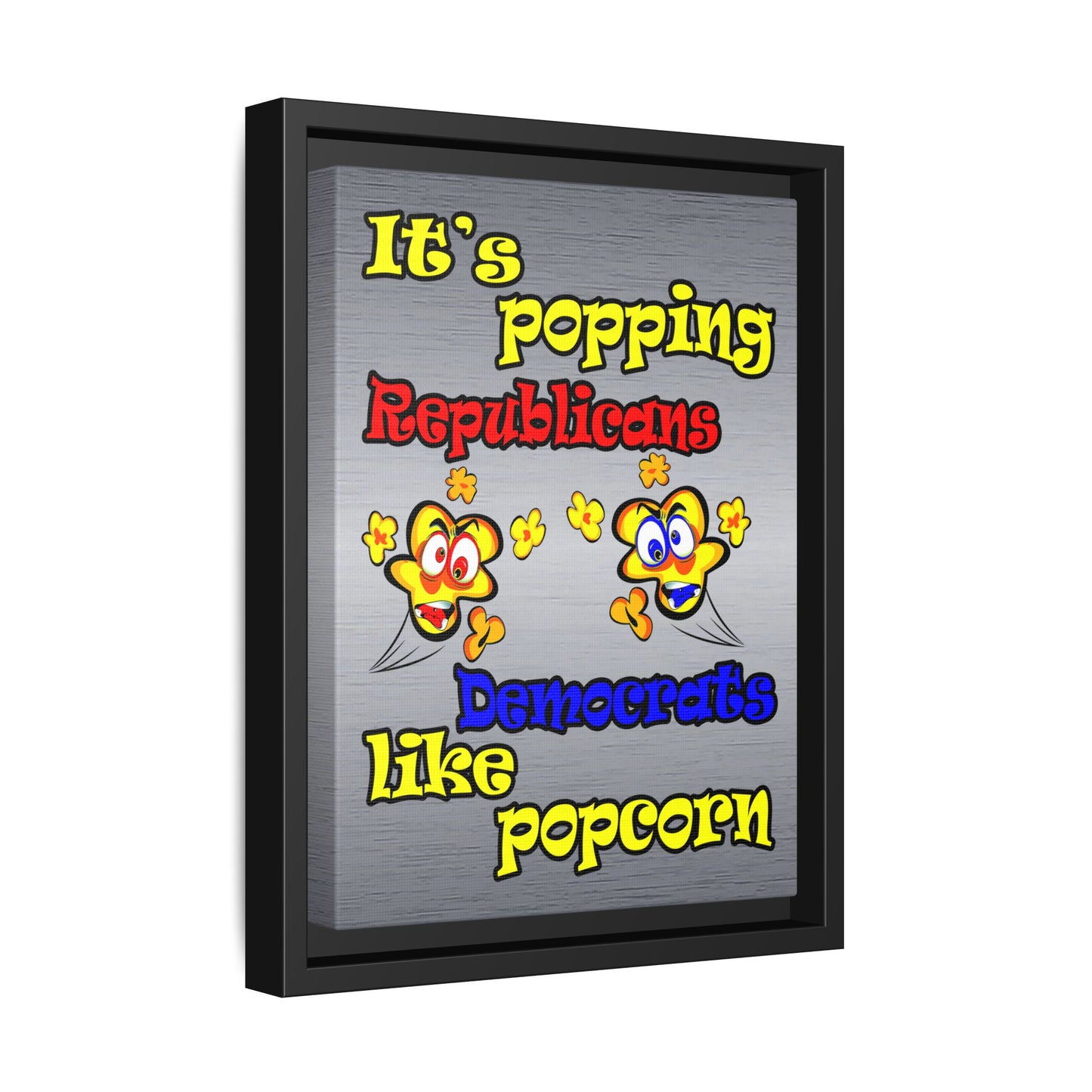 popping like popcorn - framed canvas art (brushed nickel)