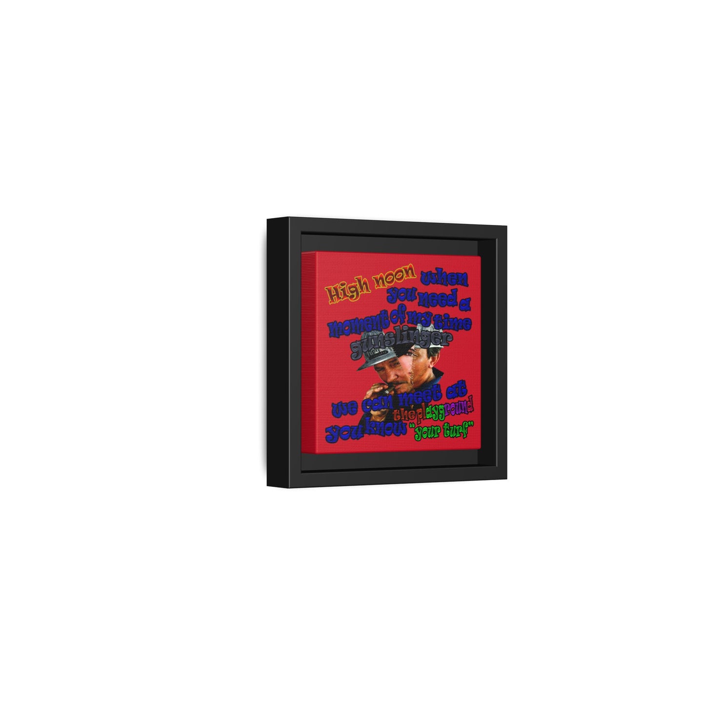 high noon - framed canvas art (dark red)