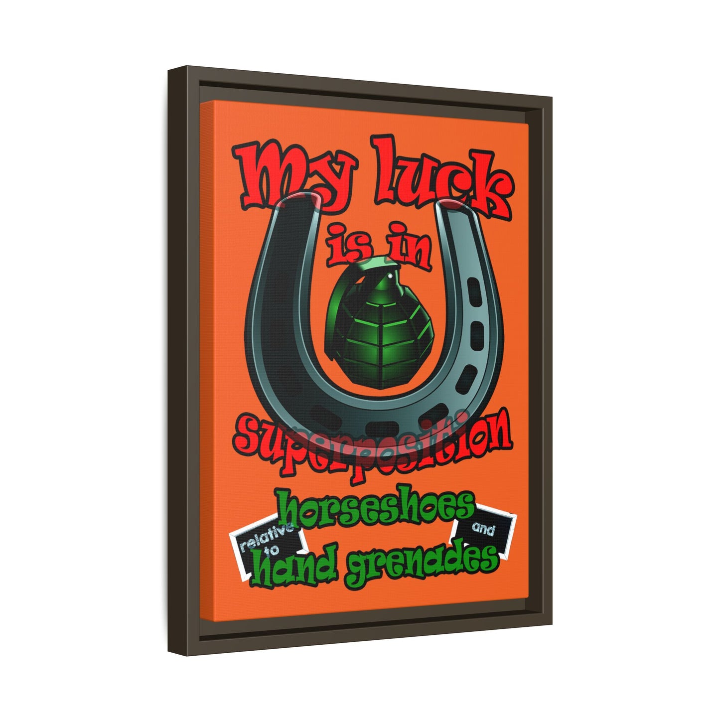 my luck - framed canvas art (orange)