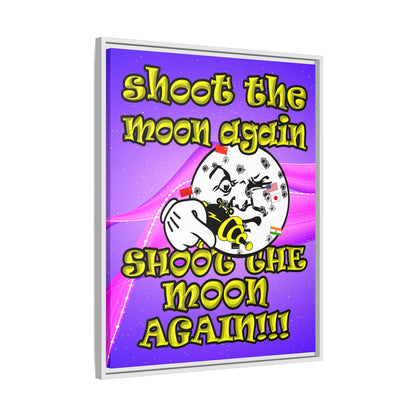 shoot the moon again - framed canvas art (purple-pink wave)