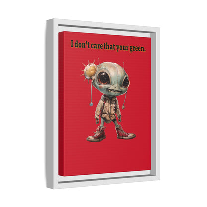 I don't care that your green - framed canvas art (dark red)