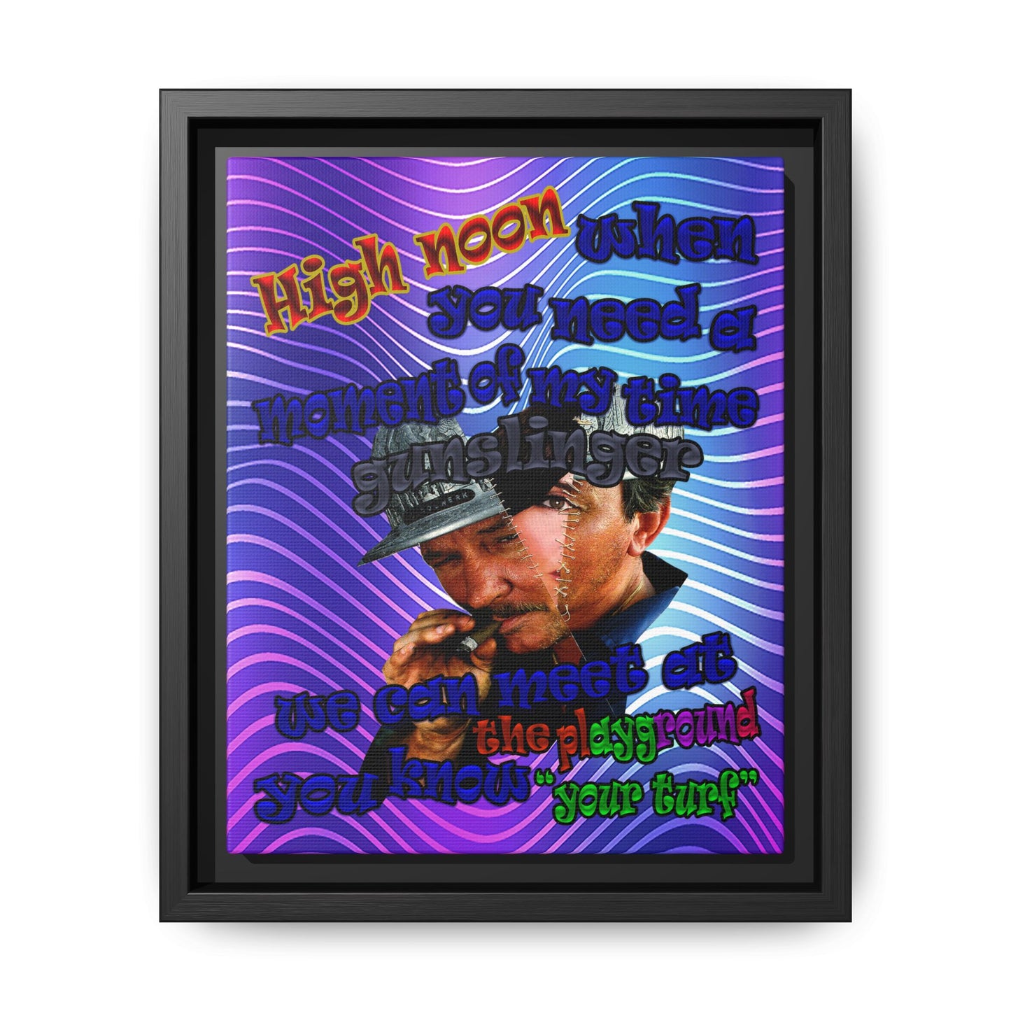 high noon - framed canvas art (purple wave)