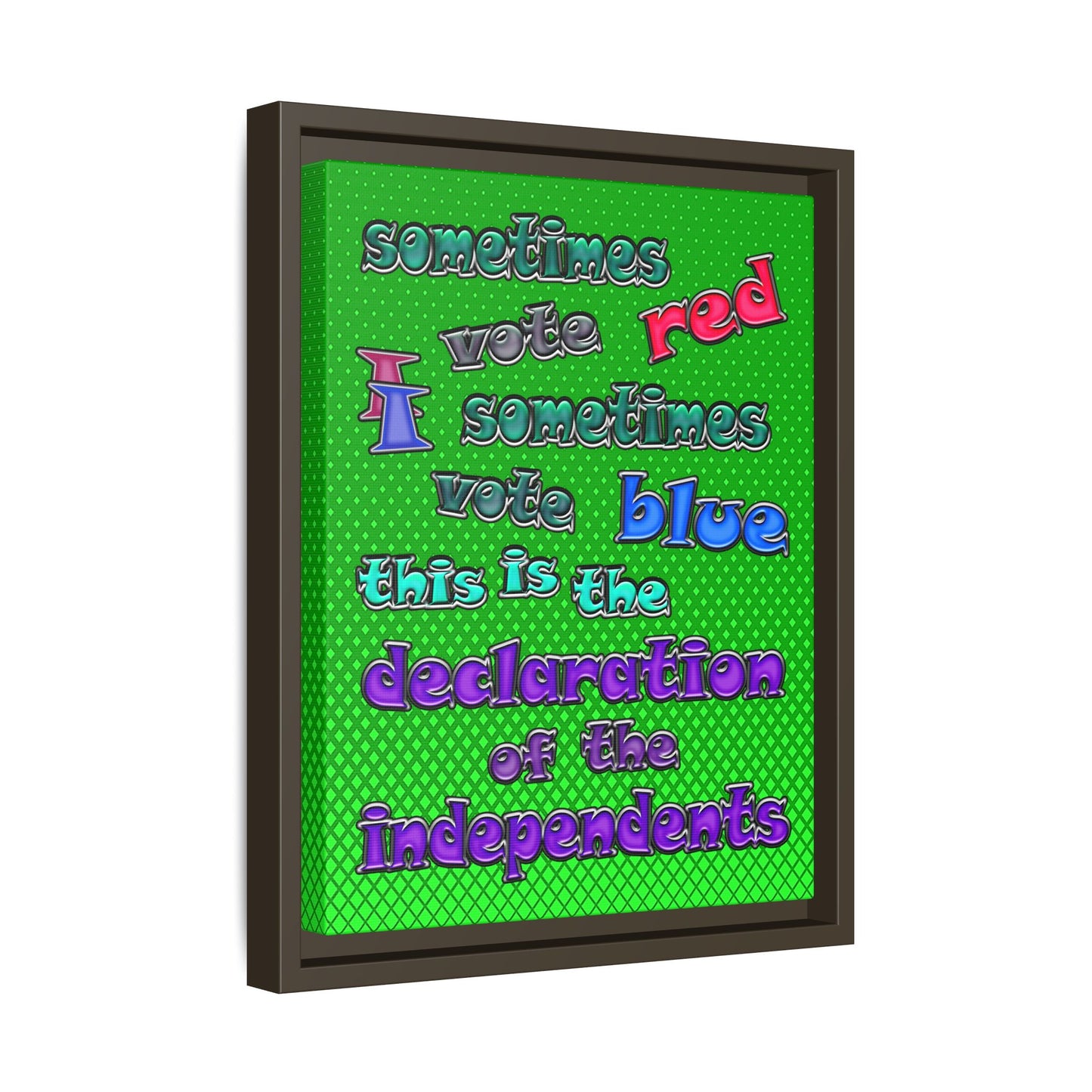 declaration of the independents - framed canvas art (logo green)