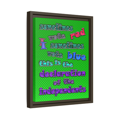 declaration of the independents - framed canvas art (logo green)