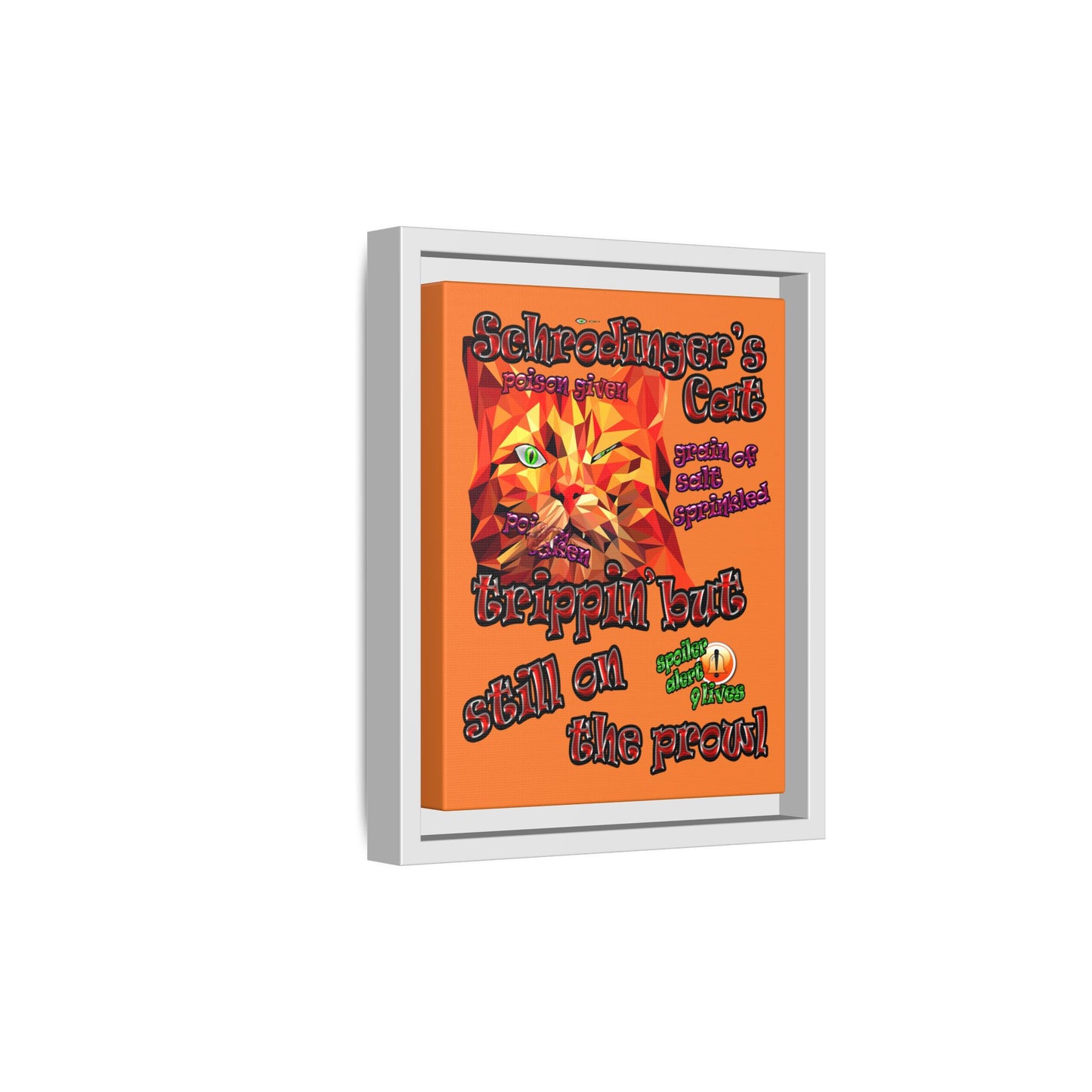 schrodinger's cat - framed canvas art (crusta)