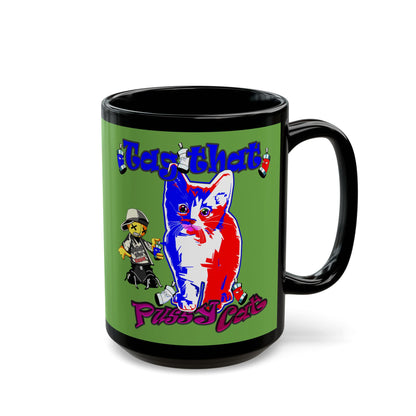 tag that - Black Mug (green)