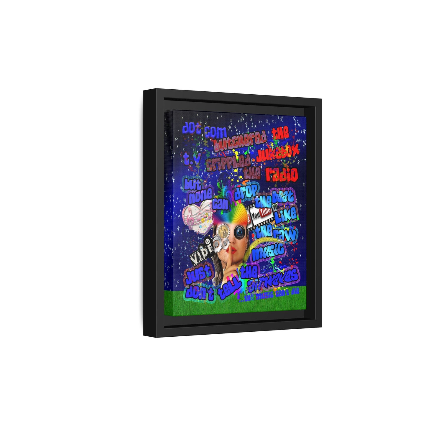 drop the beat - framed canvas art ('snoops' background)