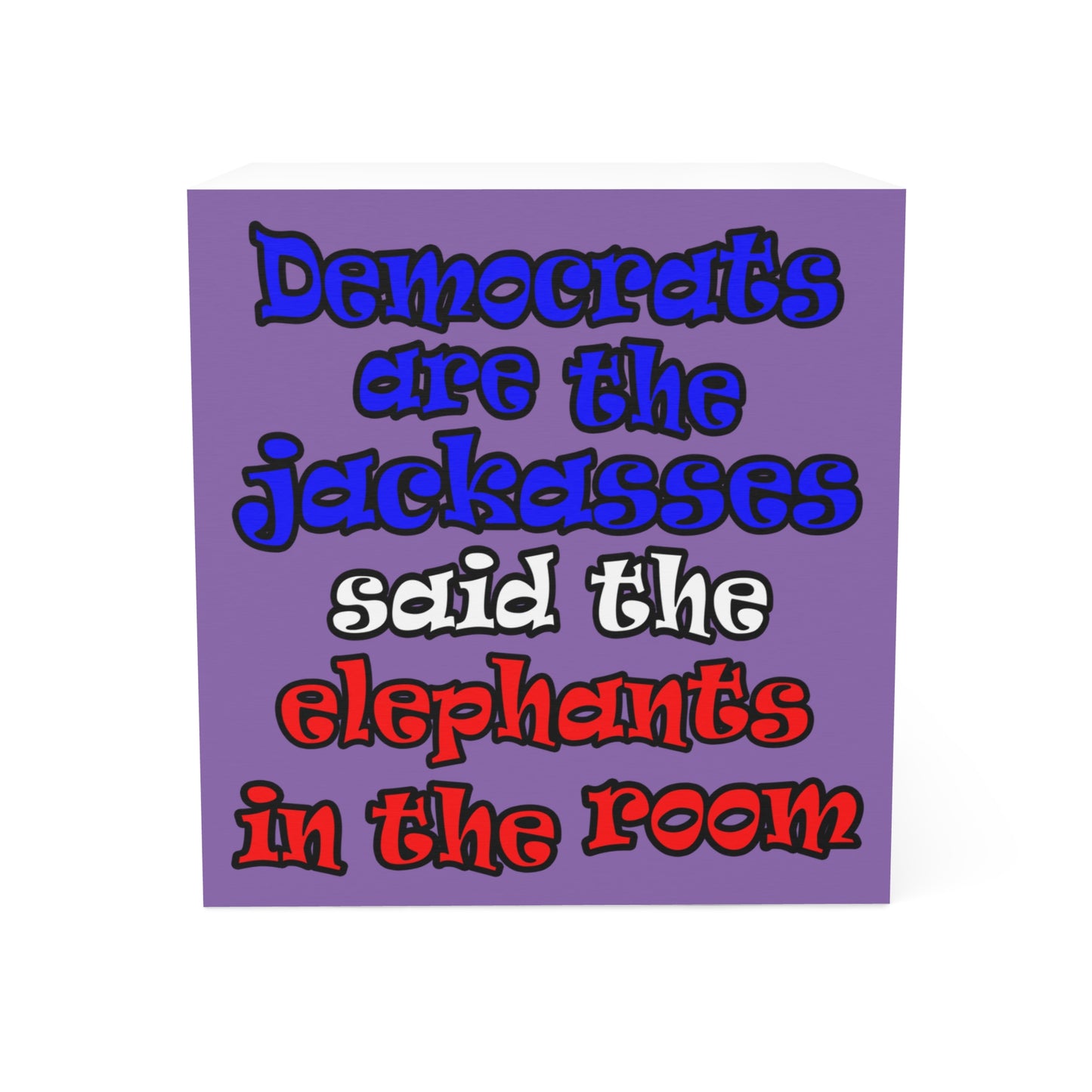 donkeys and elephants - note cube (light purple)