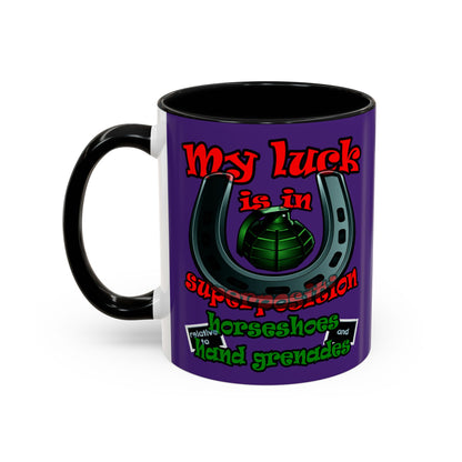 my luck - Accent Mug (purple)