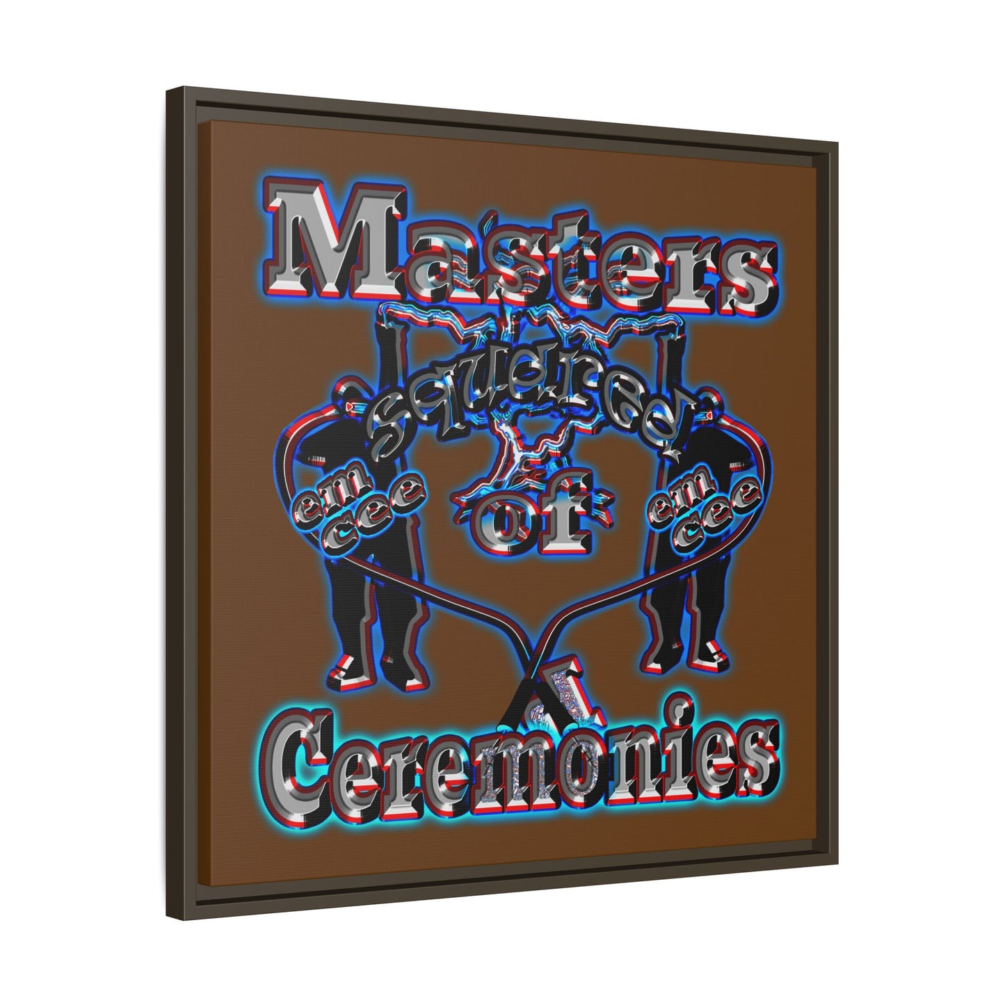 em cee squared - framed canvas art (brown)