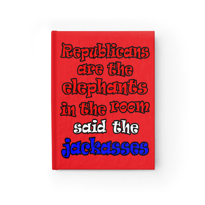 donkeys and elephants - journal-lined (red)