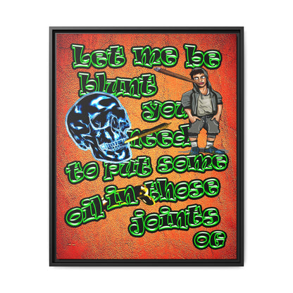 og - framed canvas art (burnt orange)