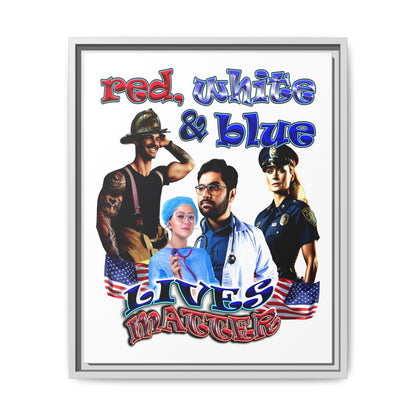 rw&b lives matter - framed canvas art (white)