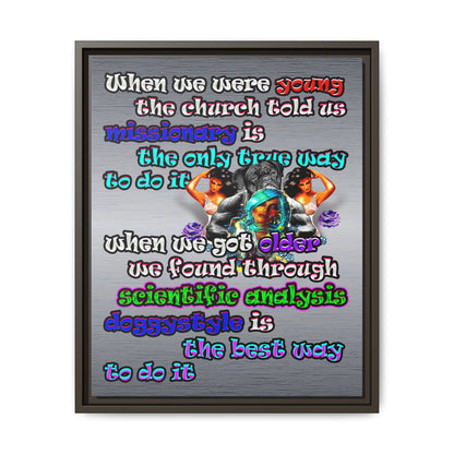 doggystyle - framed canvas art (brushed nickel)