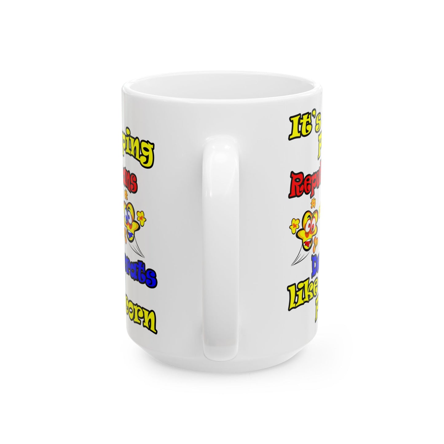 popping like popcorn - White Mug (white)