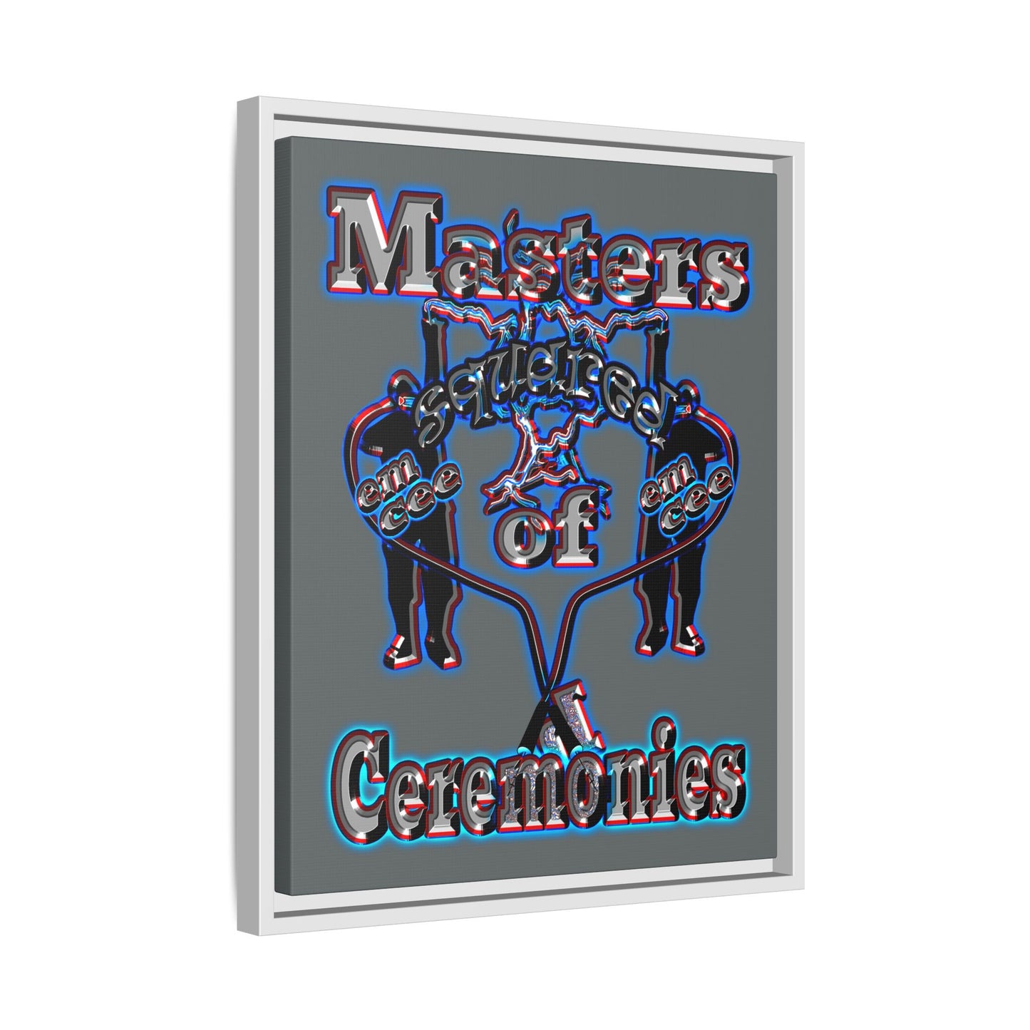 em cee squared - framed canvas art (dark grey)