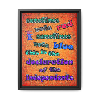 declaration of the independents - framed canvas art (burnt orange)