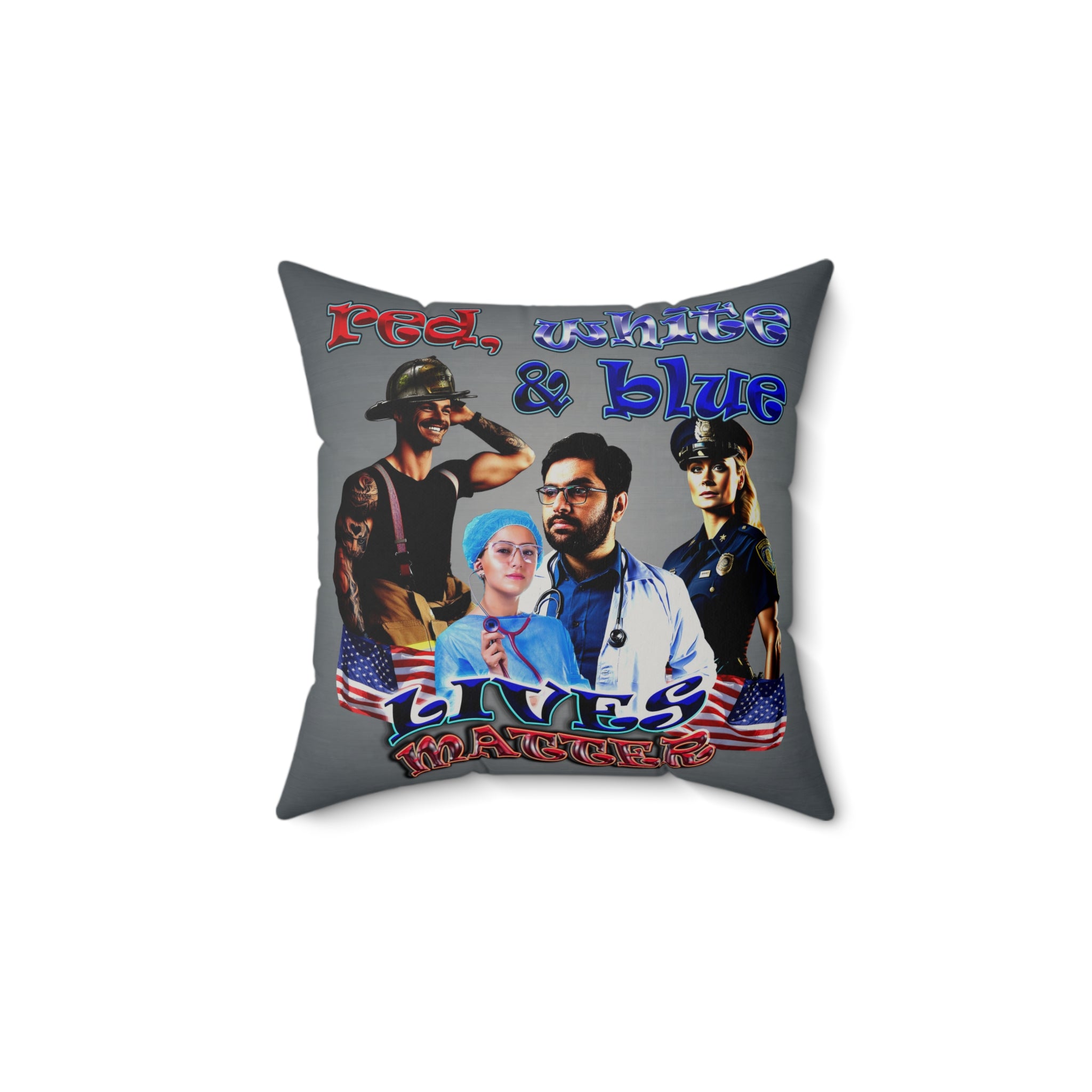 rw&b lives matter - Faux Suede Square Pillow - (grey-light grey)