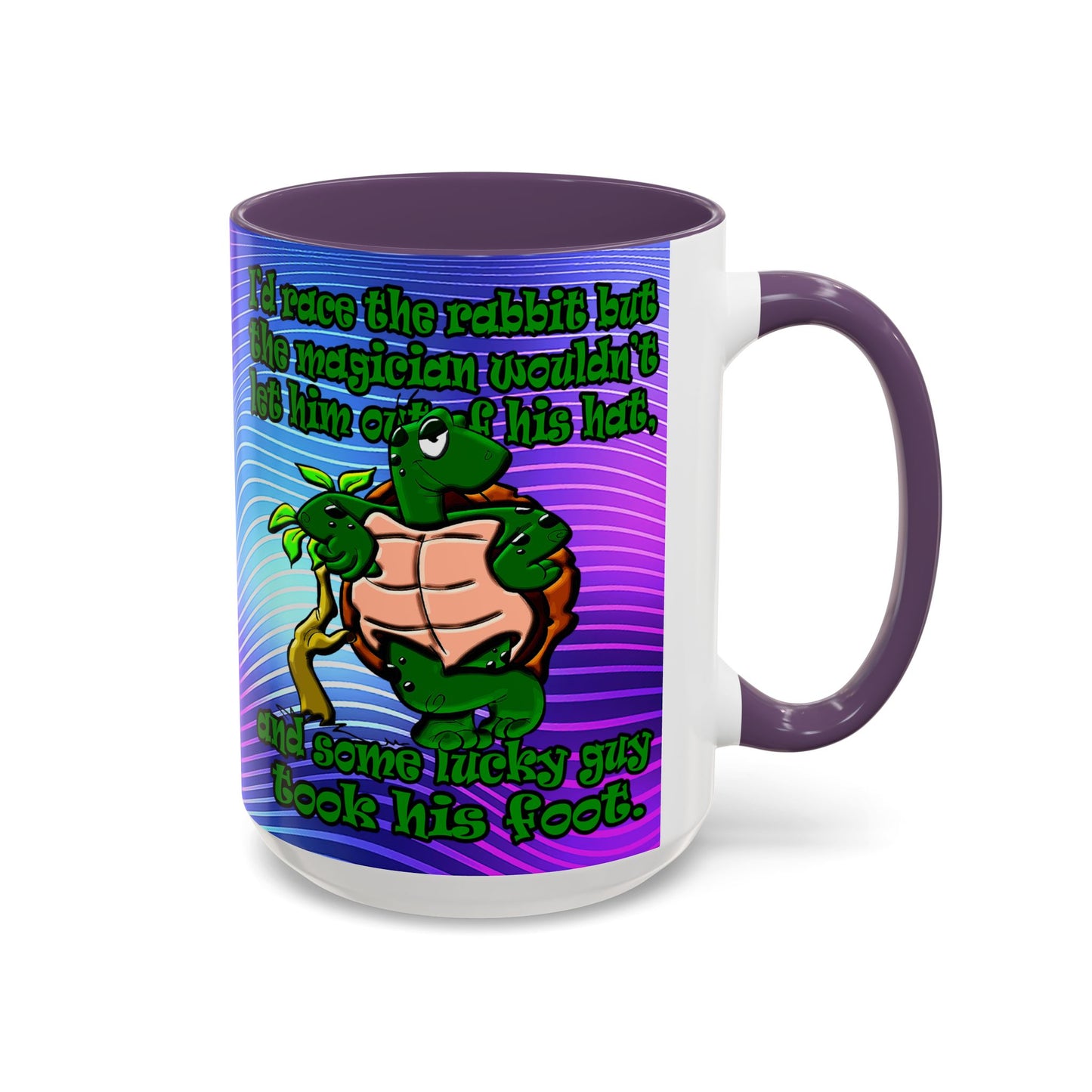 turtle race - Accent Mug (purple wave)