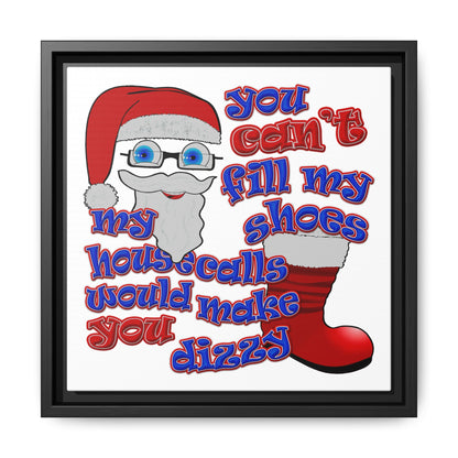 santa's shoes - framed canvas art (white)