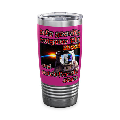 defy conquer reach - Ringneck Tumbler, 20oz (pink)