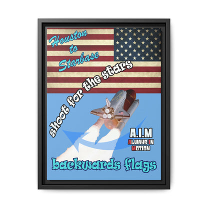 shoot for the stars - framed canvas art (light blue)