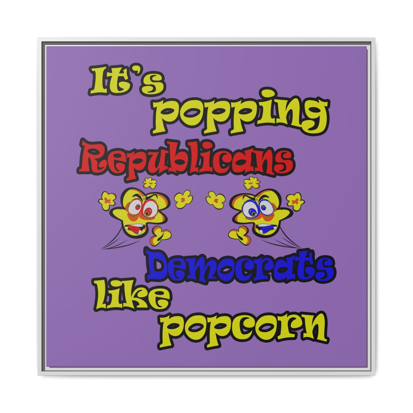 popping like popcorn - framed canvas art (light purple)