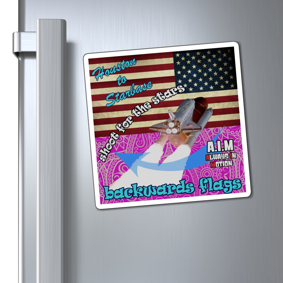 shoot for the stars - Magnets - (pink swirl)