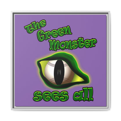 green monster - framed canvas art (light purple)