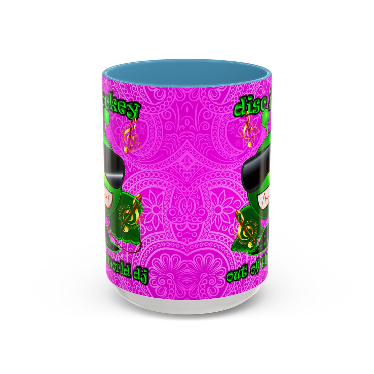 disc jockey - Accent Mug (pink swirl)