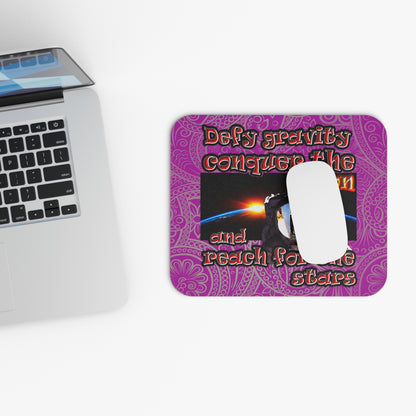 defy conquer reach - Mouse Pad (Rectangle) (pink swirl)