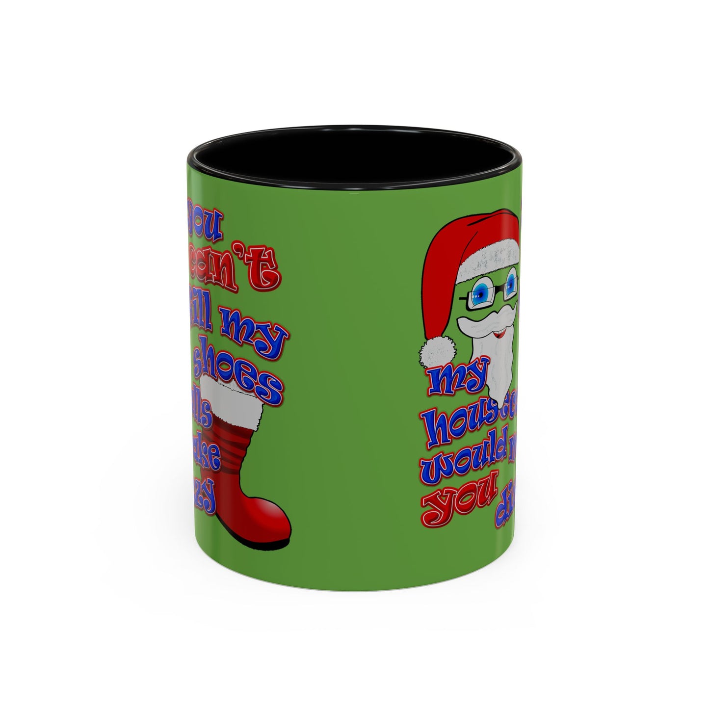santa's shoes - Accent Mug (green)