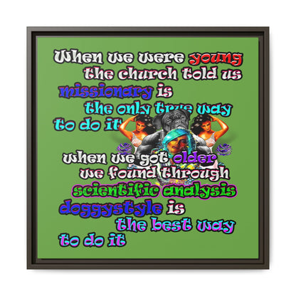 doggystyle - framed canvas art (green)