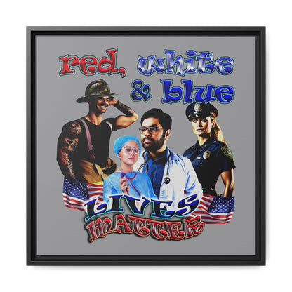 rw&b lives matter - framed canvas art (grey)