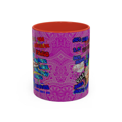drop the beat - Accent Mug (pink swirl)