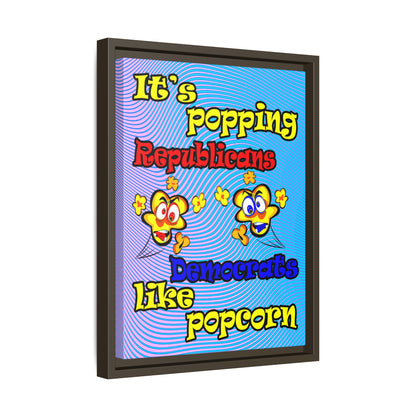 popping like popcorn - framed canvas art (light blue-purple wave)