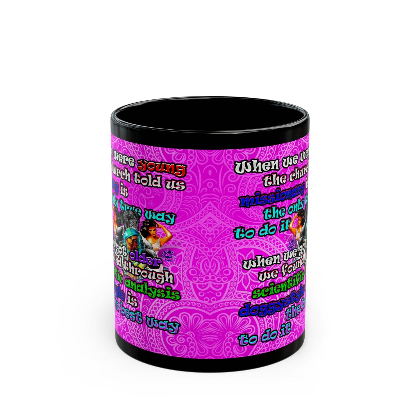 doggystyle - Black Mug (pink swirl)