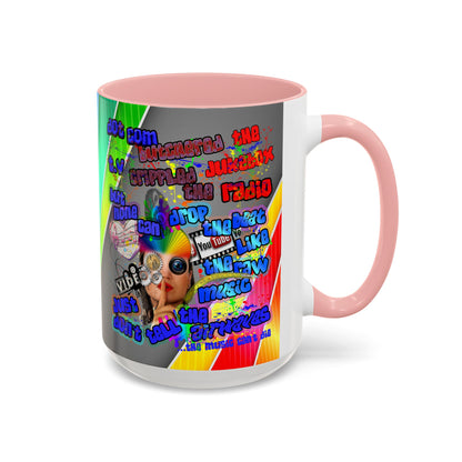 drop the beat - Accent Mug (rainbow split)