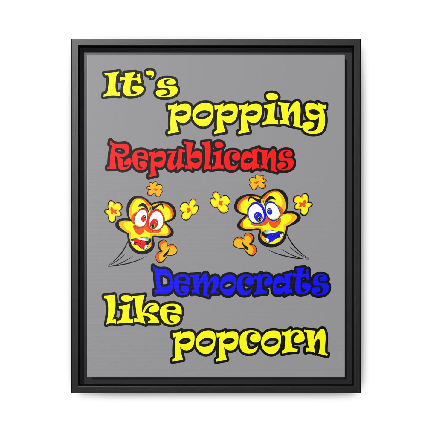 popping like popcorn - framed canvas art (grey)