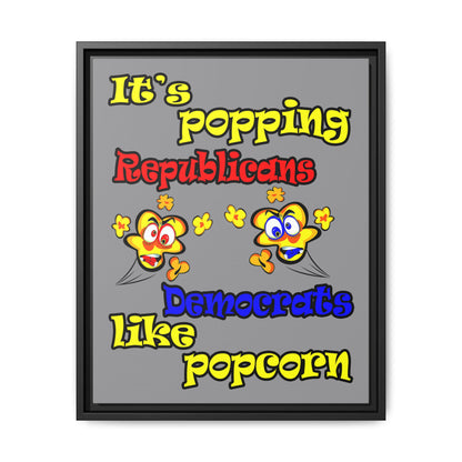 popping like popcorn - framed canvas art (grey)