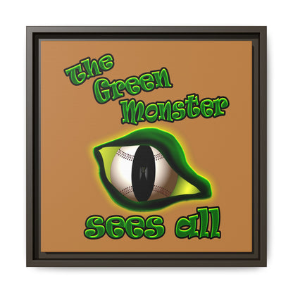 green monster - framed canvas art (light brown)