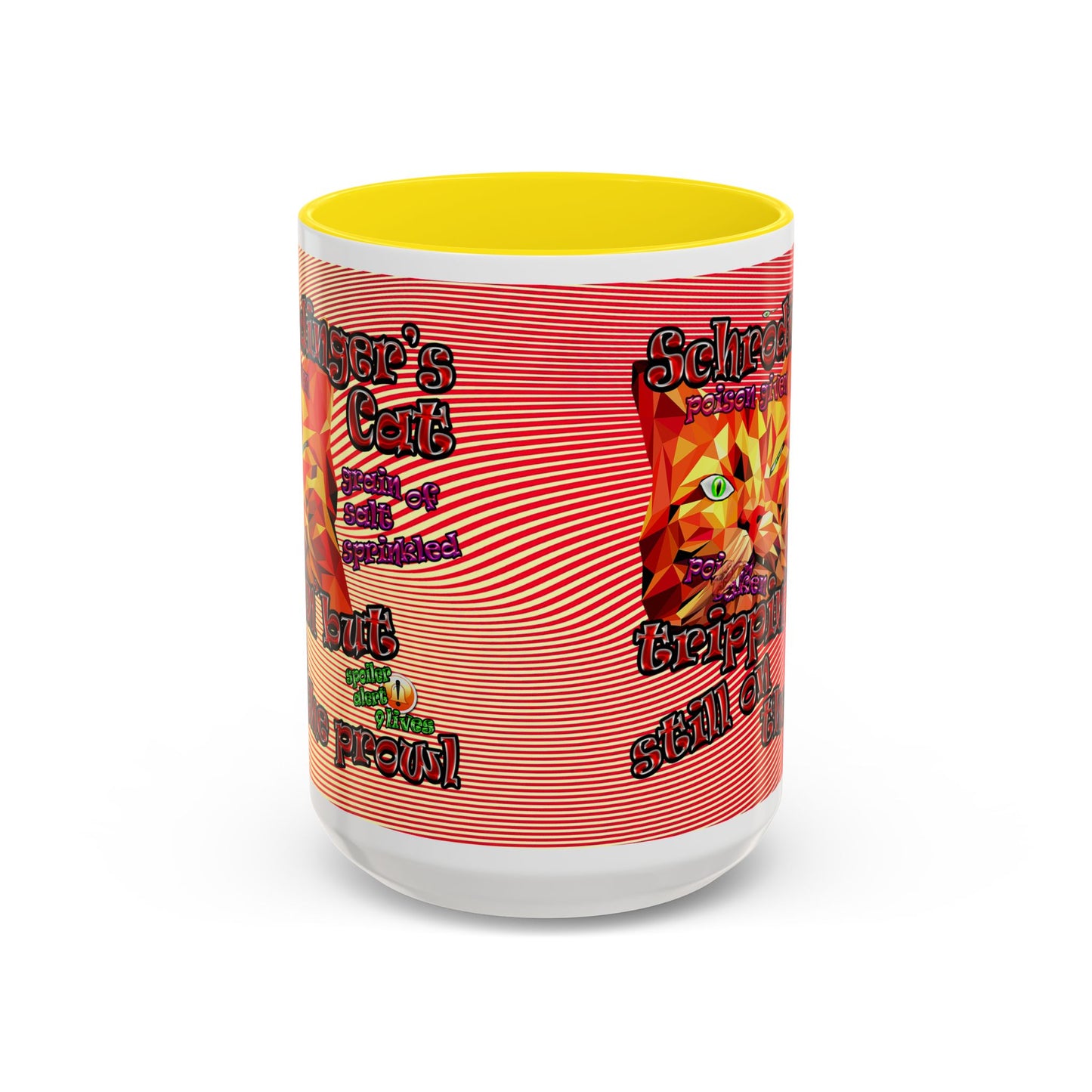schrodinger's cat - Accent Mug (yellow-orange wave)