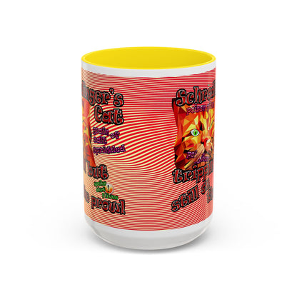 schrodinger's cat - Accent Mug (yellow-orange wave)