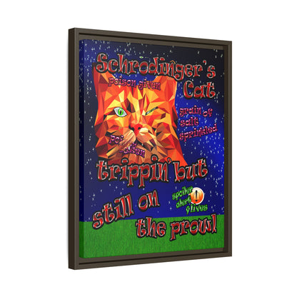 schrodinger's cat - framed canvas art ('snoops' background)