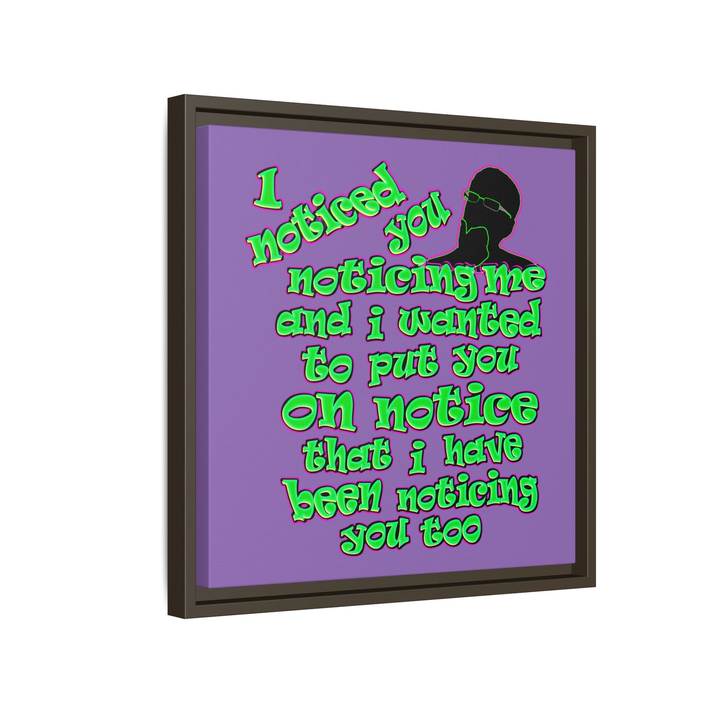noticed you noticing - framed canvas art (light purple)