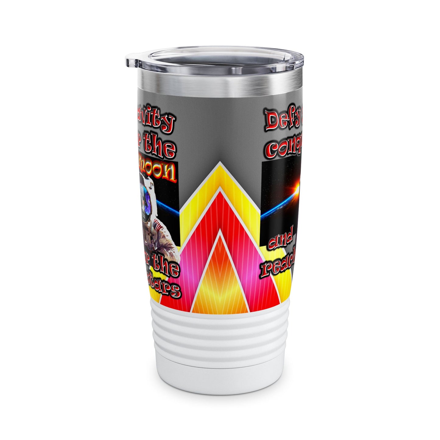 defy conquer reach - Ringneck Tumbler, 20oz (rainbow split)