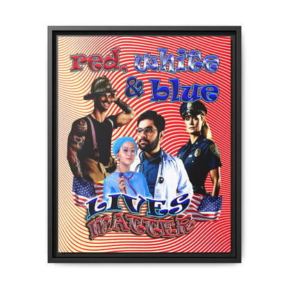 rw&b lives matter - framed canvas art (yellow-orange wave)