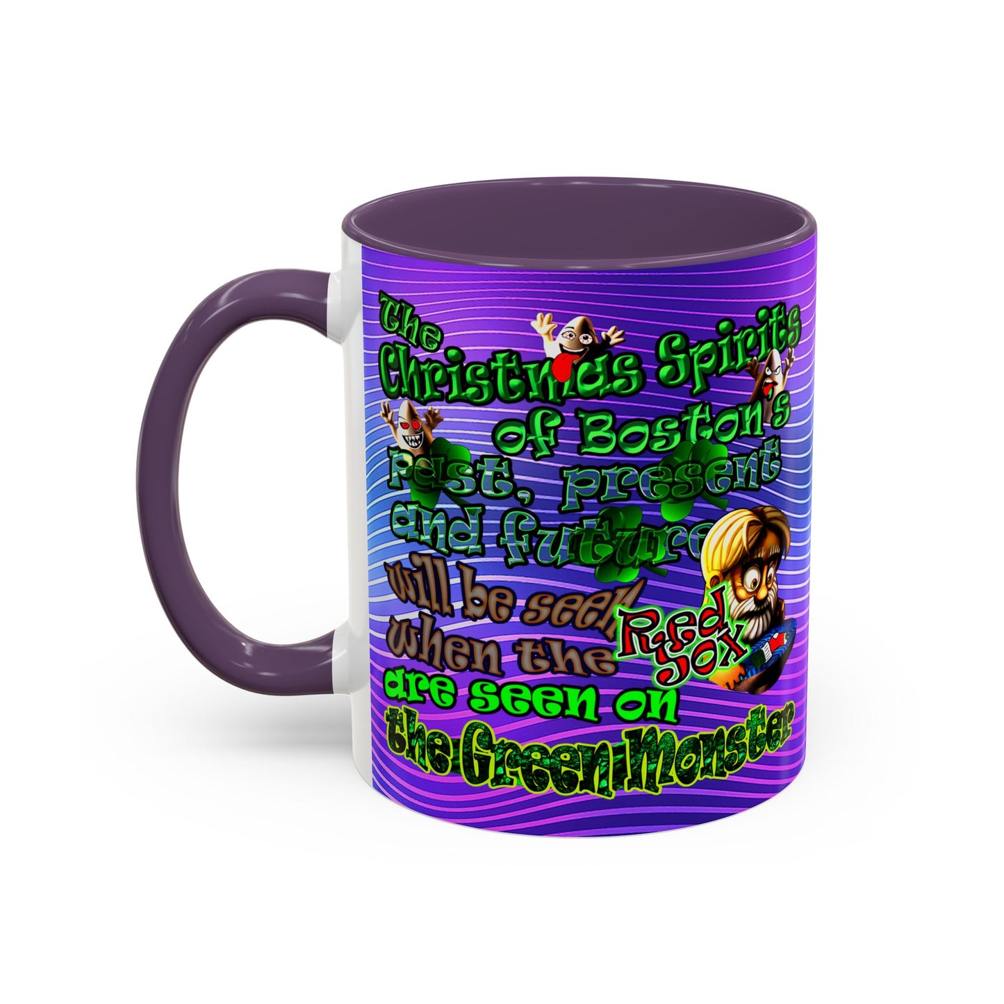 christmas spirits of boston - Accent Mug (purple wave)