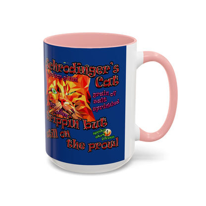schrodinger's cat - Accent Mug (dark blue)