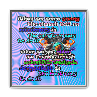 doggystyle - framed canvas art (light blue-purple wave)